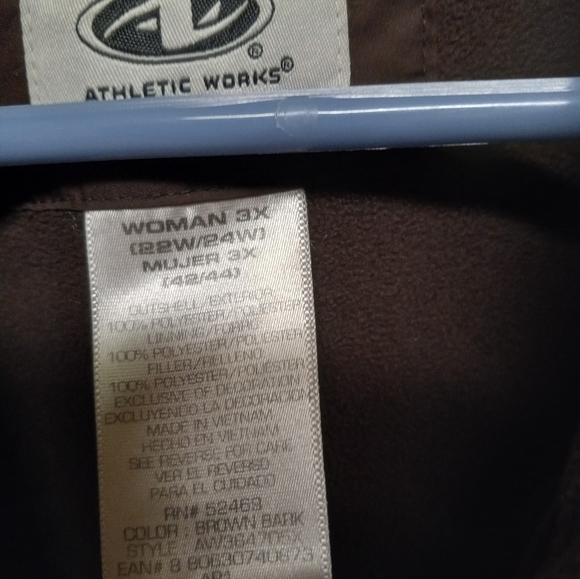 đź’•Athletic Works Jacket Lightweight Quilted Brown, Full Zip Size 3XL - Picture 3 of 9
